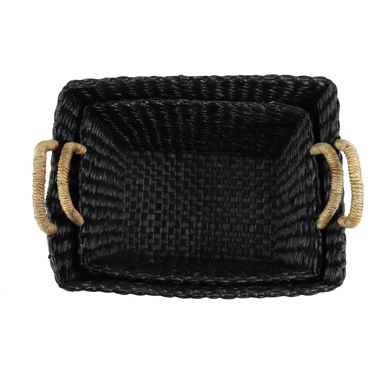 Black Banana Leaf Eclectic Storage Basket Set